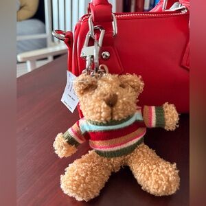 Striped Teddy Bear Keychain